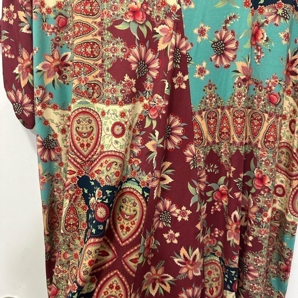 Johnny Was Thena Box Pleat Swing Tee Multi Color Size L - Picture 8 of 13